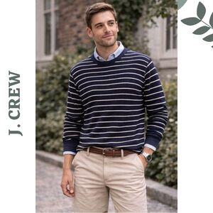 J.Crew Authentic Thermal Striped Long Sleeve Top | Size Large